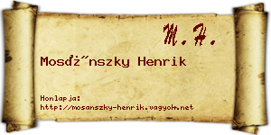 Mosánszky Henrik névjegykártya